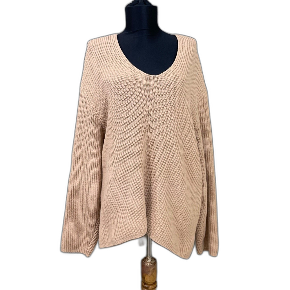 Urban Outfitters Cotton blend Top Women's M Beige V-neck Oversized Boho Beachy
